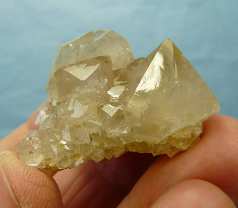 Beautiful, lustrous, semi-transparent cactus quartz crystal group