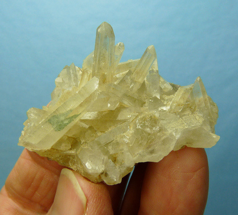Quartz crystal cluster with chlorite inclusions