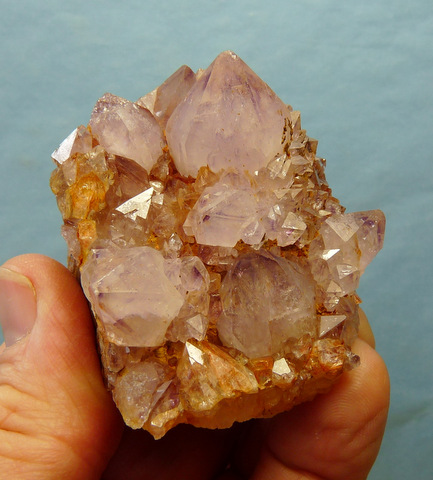 Gemmy, semi-clear amethyst quartz crystals on matrix