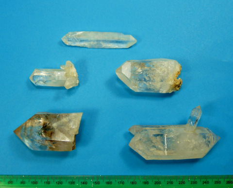 5 Fairly big Brandberg quartz crystals in bulk