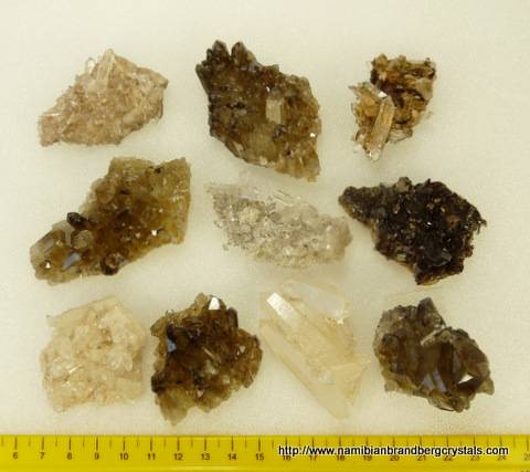 10 quartz specimens from Northern and Western Cape, SA