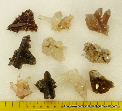10 quartz specimens from Northern and Western Cape, SA