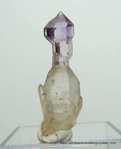 Small, stunningly beautiful 'fancy' quartz crystal sceptre with light amethyst termination