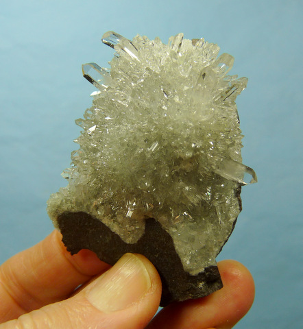 Very gemmy, sparkling quartz crystal druse on matrix