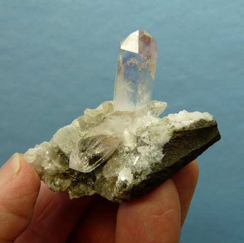 Quartz crystals on rock matrix