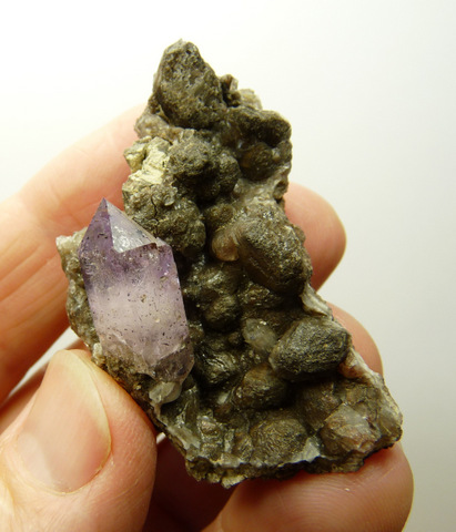 Amethyst quartz crystal on matrix