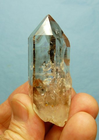 Gemmy quartz crystal with faint smoky colouring