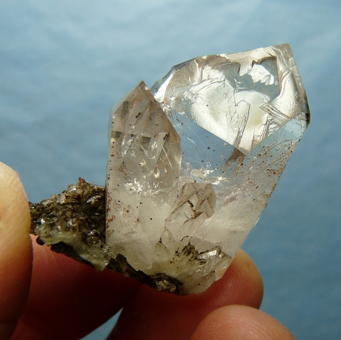 Stunning quartz crystal group with fascinating termination patterns