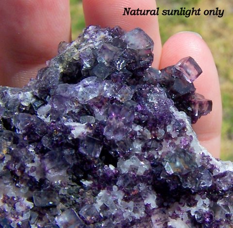 Drusy, deep purple fluorite crystal specimen