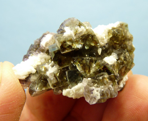 Cubical fluorite and (?)dolomite crystals