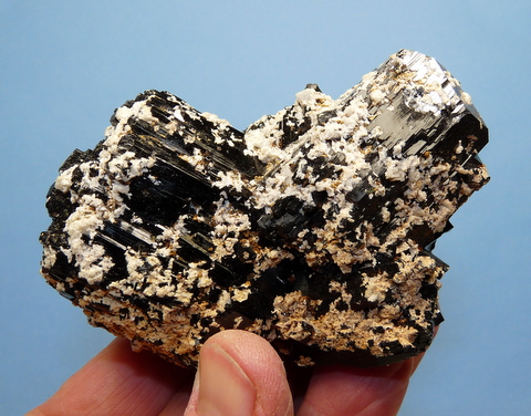Schorl (variety foitite) crystals with interesting facets.