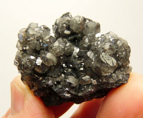 Smithsonite crystals with black inclusions metallic matrix,,Tsumeb