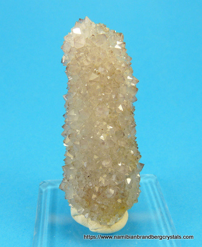 Cactus quartz crystal with greyish colouring and unusual termination