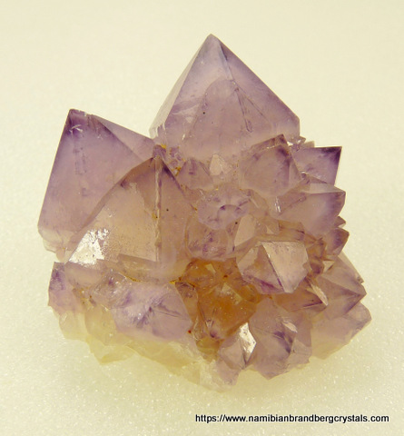 Cactus quartz crystal group with light amethyst colour