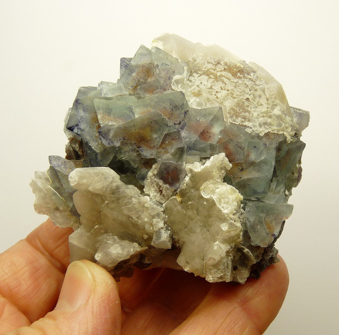 Light blueish fluorite crystals with quartz