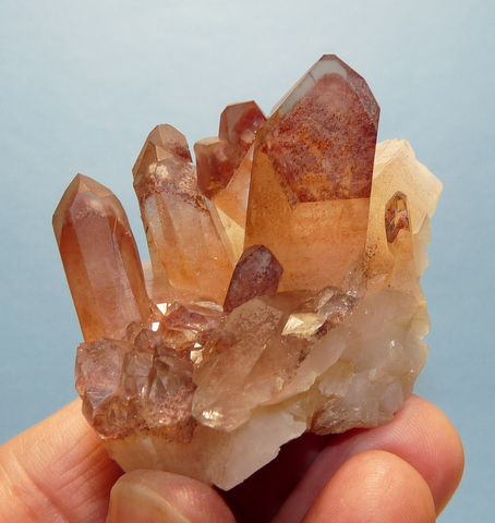 Lovely group of phantom quartz crystals