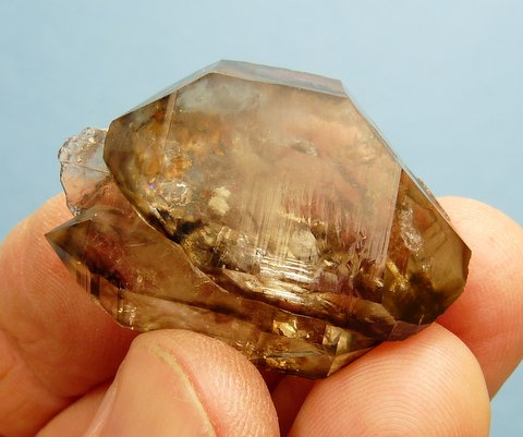 Light smoky crystals with interesting darker patches