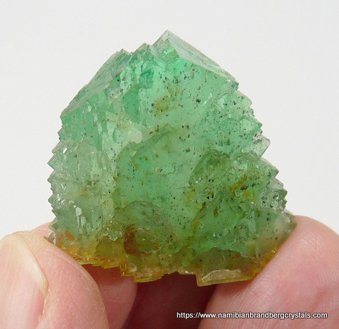 Green-and-yellow fluorite crystal cluster