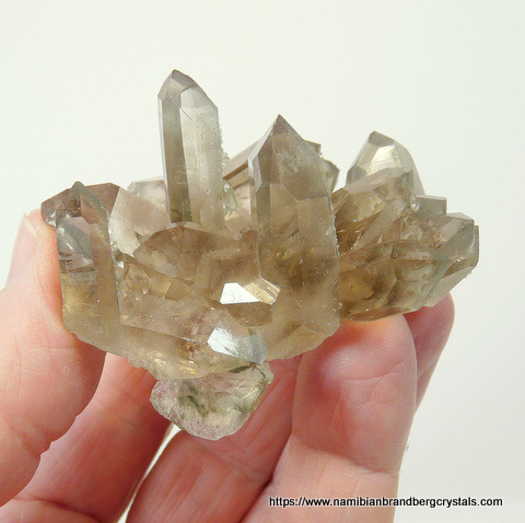 Smoky quartz crystal group with chlorite inclusions