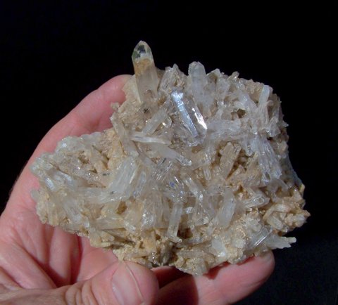 Beautiful quartz crystal druse with shiny phantom