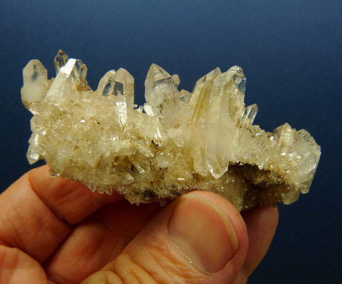 Beautiful quartz crystal group on matrix, many double terminated