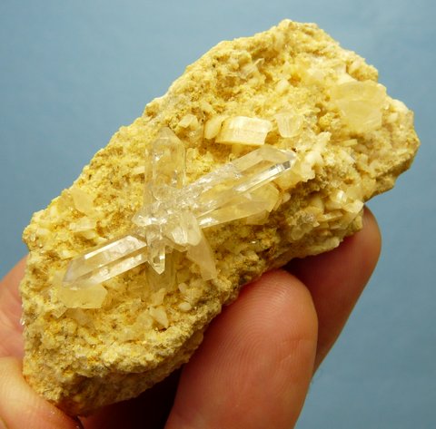 Quartz Crystal Cluster on dolomite and feldspar crystal matrix