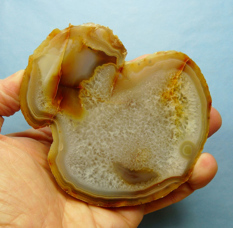 Agate, sliced and polished on one of its sides