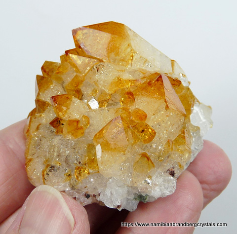 Citrine quartz crystals on matrix (heat-treated amethyst)