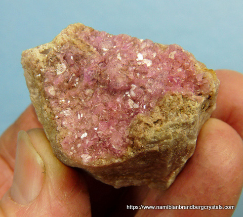 Cobaltoan dolomite crystals on rock matrix